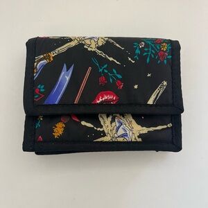 Nicole Miller Silk Small Wallet/Coin purse Vintage champagne stiletto